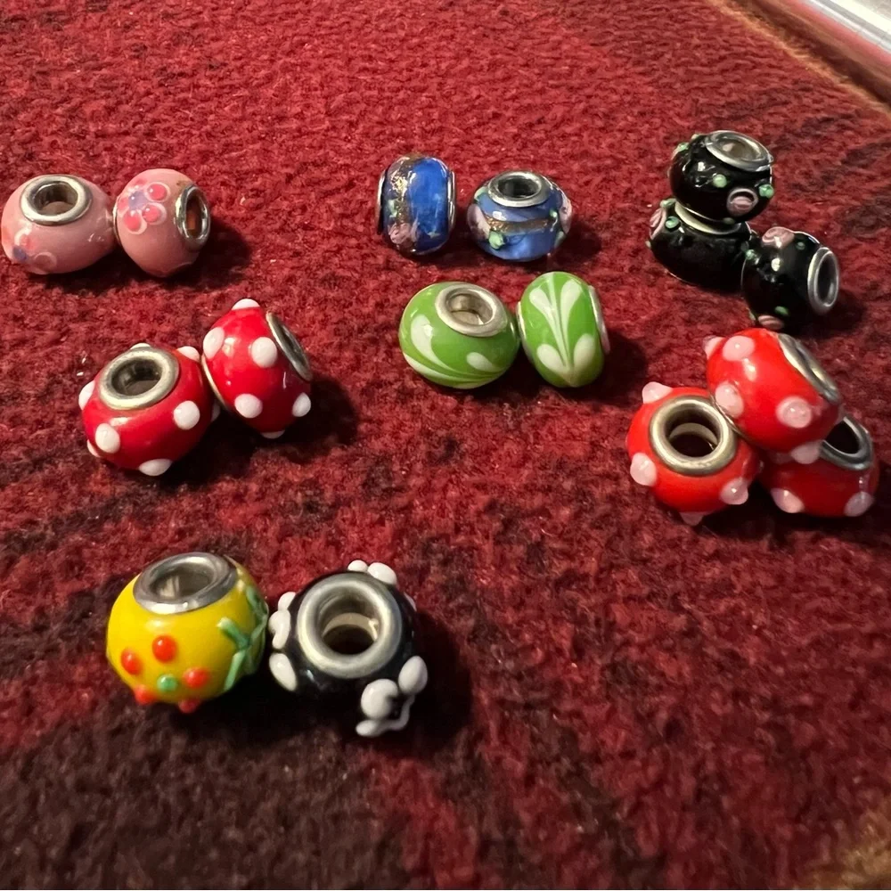 Colorful Glass Bead Charms - Multicolor